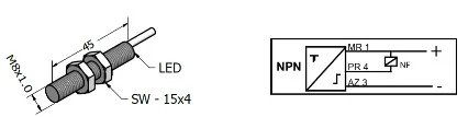 SENSOR INDUTIVO SIL-1,5-8-NFX
